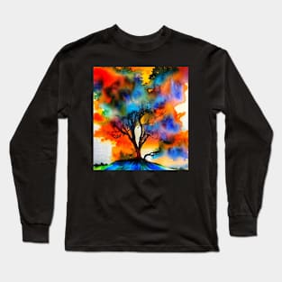 Watercolor Tree Long Sleeve T-Shirt